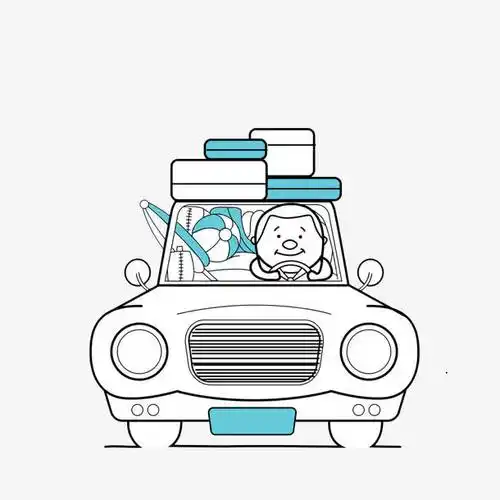 手绘正面开车男子