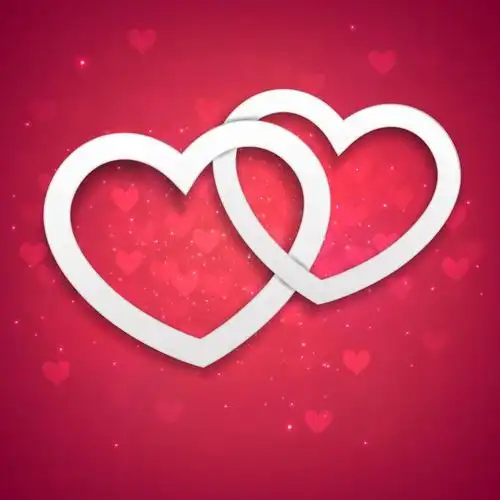 两颗心连在一起心形矢量