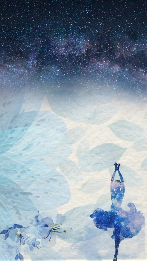 舞蹈培训舞者蓝色星空渐变背景