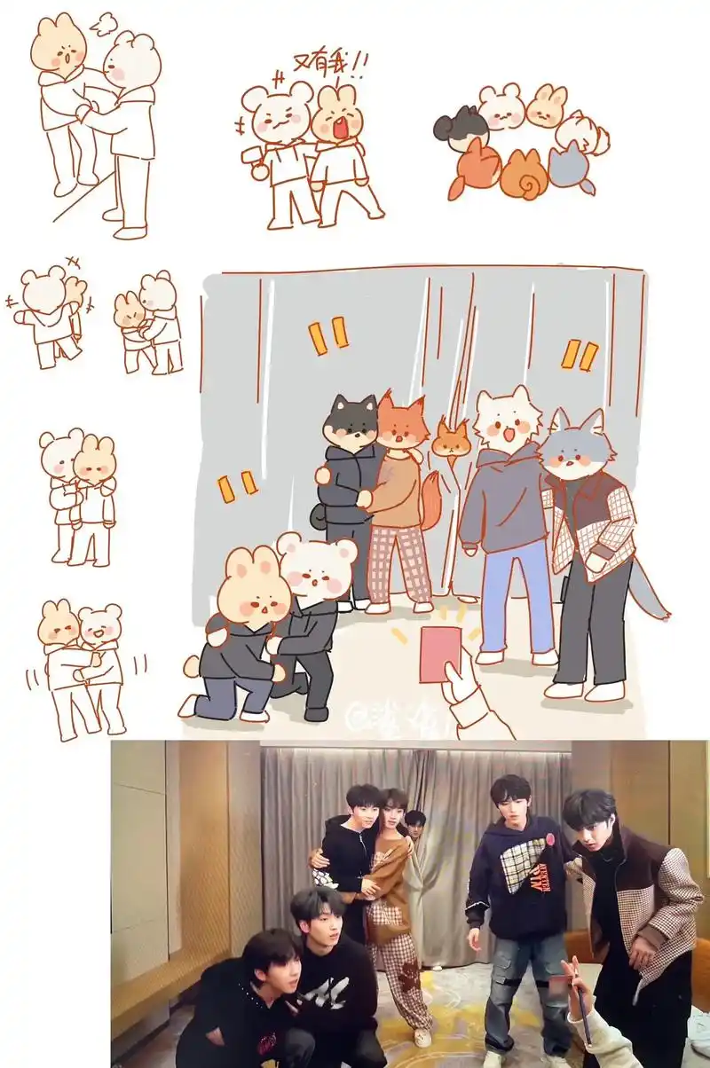 这个场面不画不行了.太搞笑又好磕了 #翔霖 #q版 #时代少 - 抖音