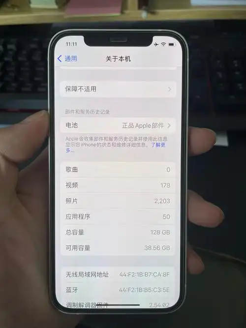 白色128苹果12电池100