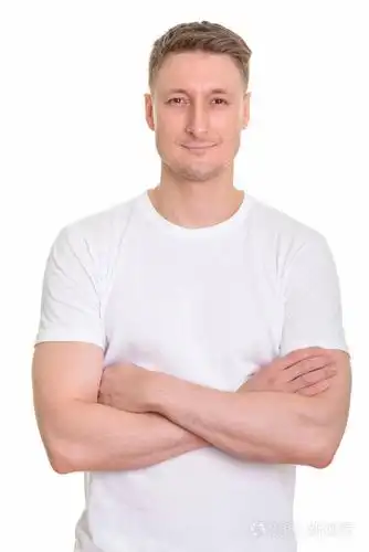 英俊的白种人男子孤立的白色背景照片-正版商用图片13ft7u-摄图新视界