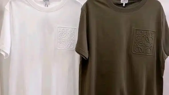 loewe罗意威纯棉凸纹立体压花圆领短袖t恤