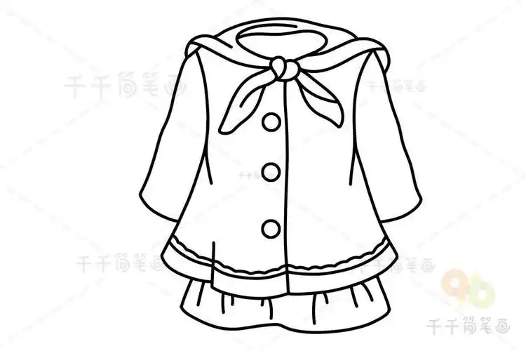 画芭比公主简笔画裙子卡通古风q版动漫人物古代人物黑白线稿简笔画绘