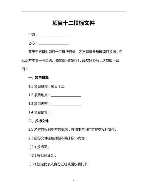 项目十二投标文件.docx - 人人文库