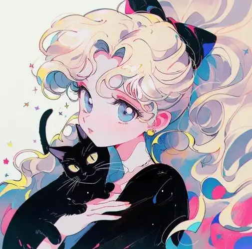 旧漫头像丨猫与美少女