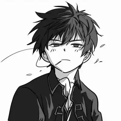 黑白动漫男头ins高级感