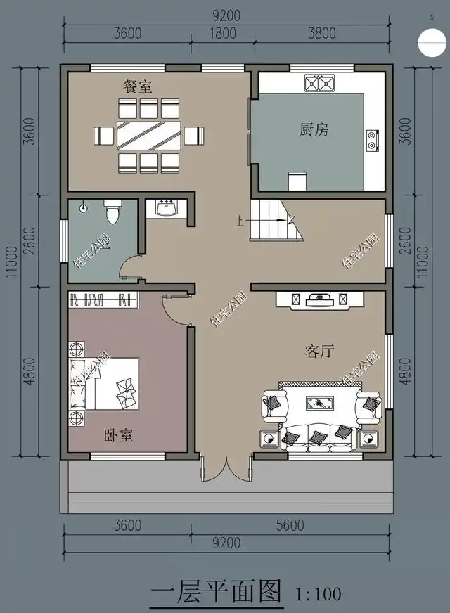 9米面宽的房子还想要全明格局农村养老房这样设计就挺好