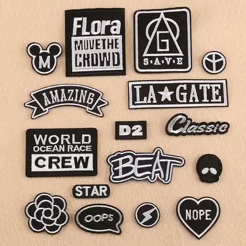 羽绒服补丁贴男士衣服贴自粘免缝刺绣高端布贴大号大面积破洞黑色