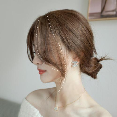 八字刘海假发片流海发片真人发丝女自然前额全真发大圆脸适合的帘