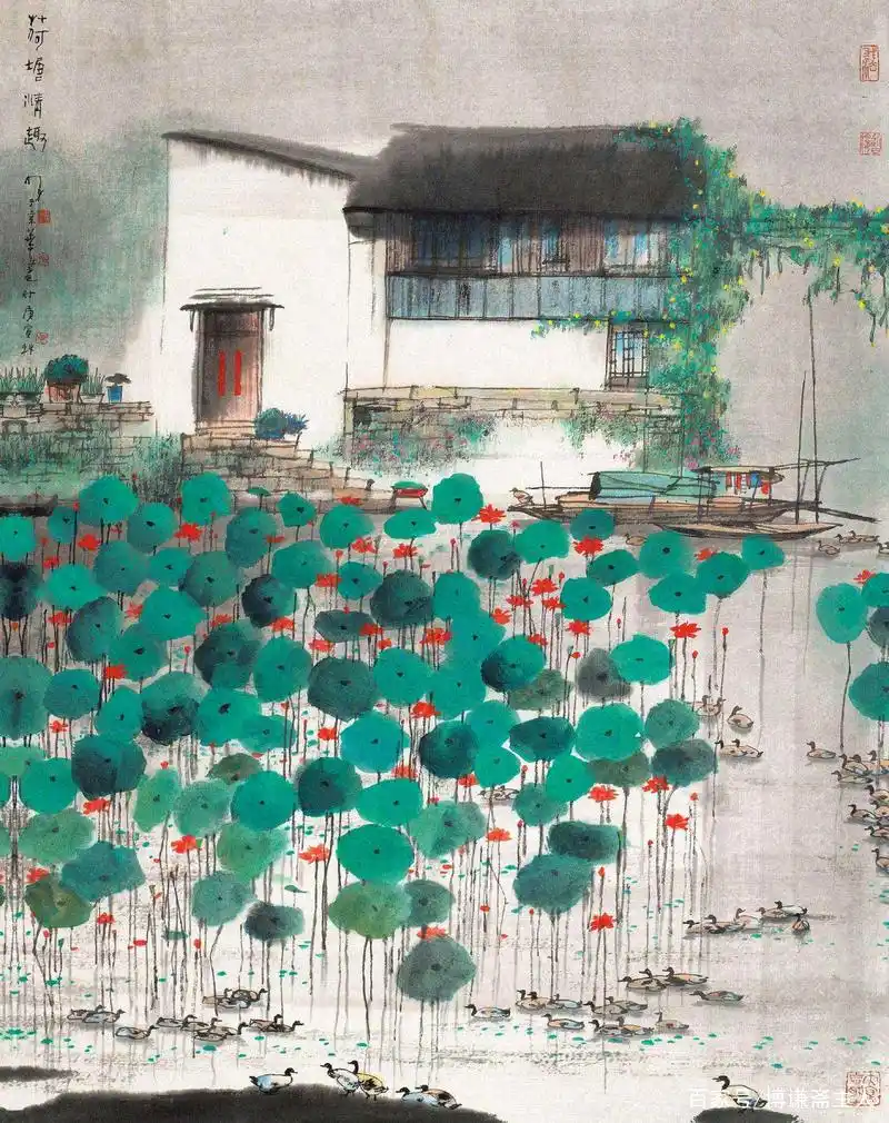 江南春色无限好——一组唯美的水墨江南春景雪景国画作品