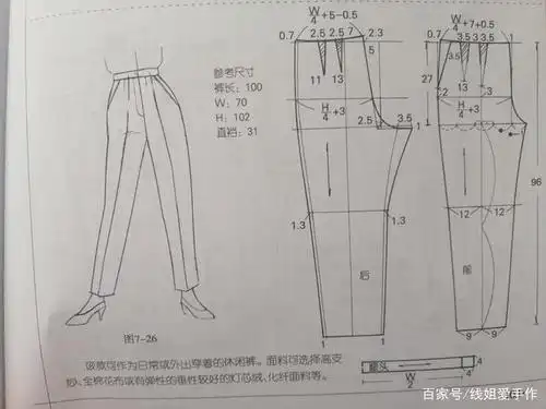 几款初秋休闲裤裁剪图