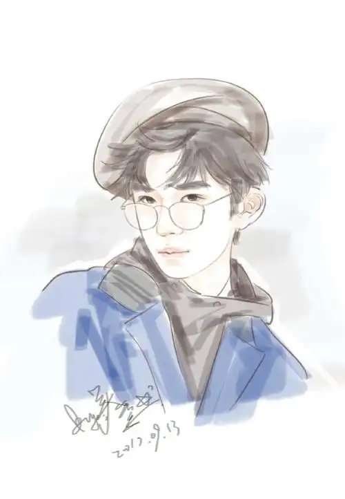 易烊千玺素描手绘高清图易烊千玺彩铅图集欣赏