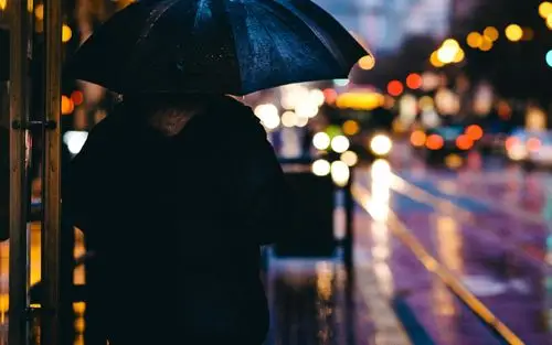 一个人孤独淋雨伤感背影高清原图查看