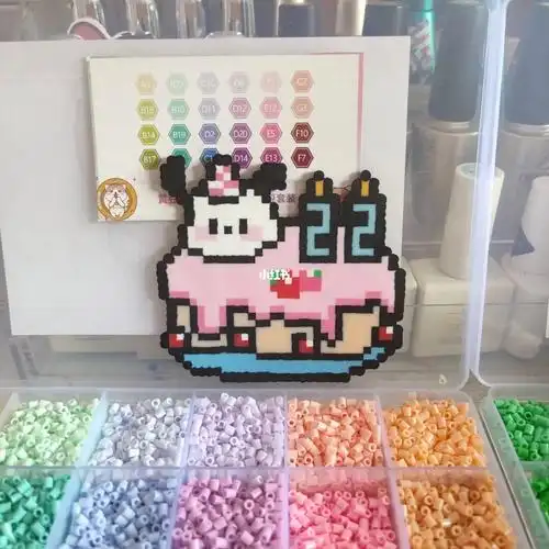 帕恰狗生日蛋糕拼豆豆附图纸