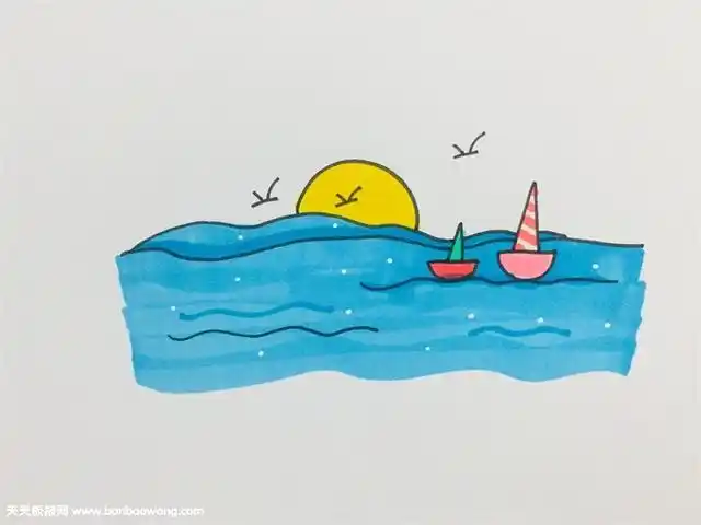 海鸥简笔画怎么画,地中海简笔画?_68百科