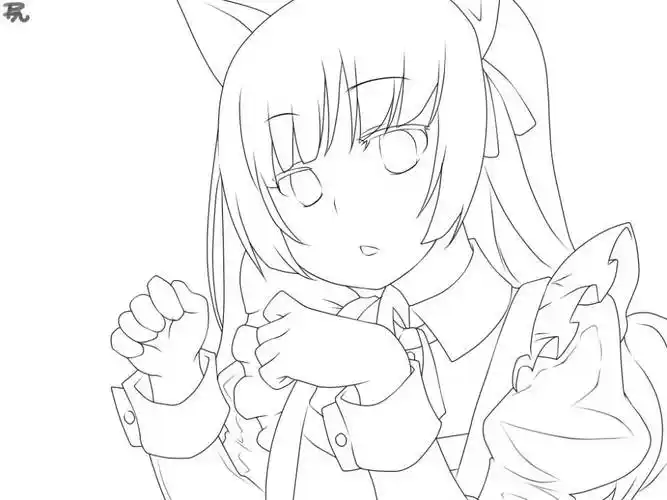 动漫人物线稿素材 - 堆糖,美图壁纸兴趣社区