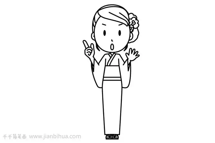 教你画日本女孩简笔画