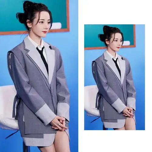 迪丽热巴明星同款衣服西装外套女2022早春新款上衣春季