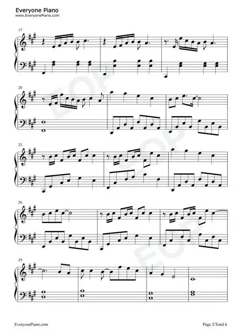 玫瑰少年五月天五线谱预览2