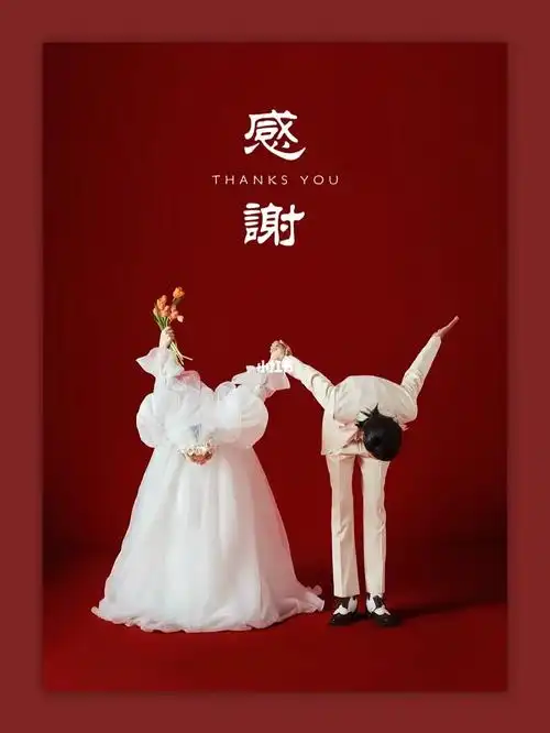 石家庄婚纱照  #红色轻复古婚纱照—红背景拍婚纱照也太甜了吧60