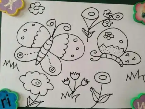 幼儿园美丽的花园简笔画