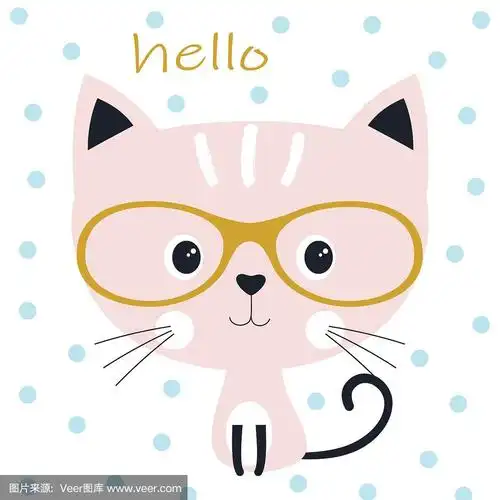戴眼镜的可爱的猫