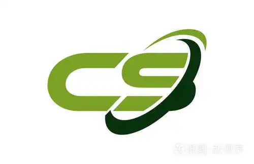 cs 徽标旋风椭圆绿色字母矢量概念