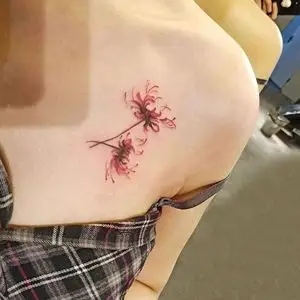 彼岸花纹身贴防水女性感花臂韩国仿真持久不永久1年红色曼珠沙华