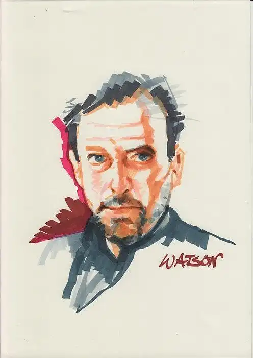 马克笔画人像速写