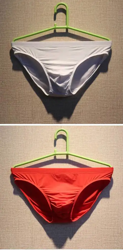 60新款男士内裤三角裤男低腰简约色青中年男三角裤衩棉艾优红色03