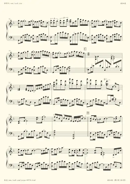 钢琴谱我知道f大调