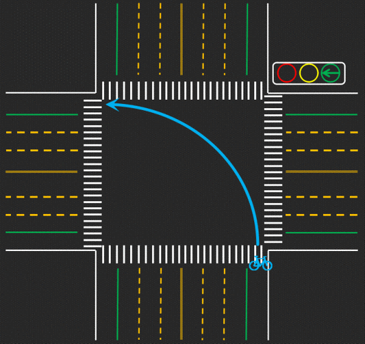 无为人,非机动车左转弯怎么走