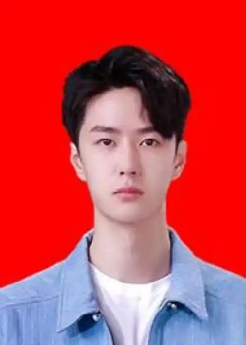 王一博证件照高清图片我用ppt给王一博做了3张证件照