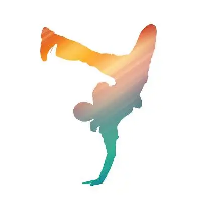 简约街舞彩色剪影素材