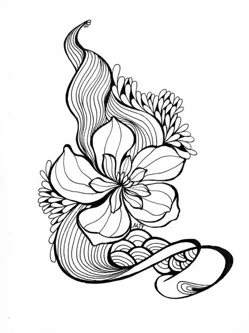 零基础线描花卉教程,超锻炼你线条能力,画完这一篇,你的手从此再也不