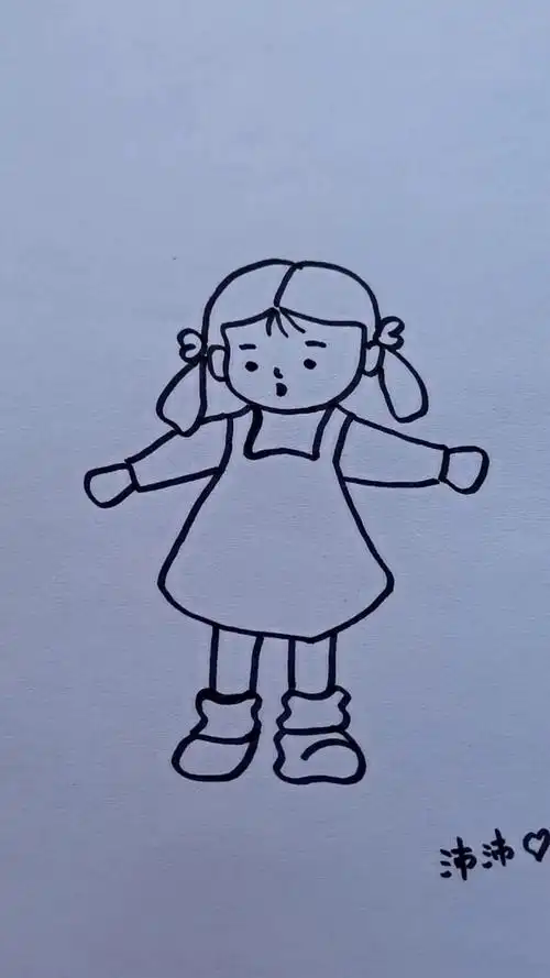 小女孩简笔画
