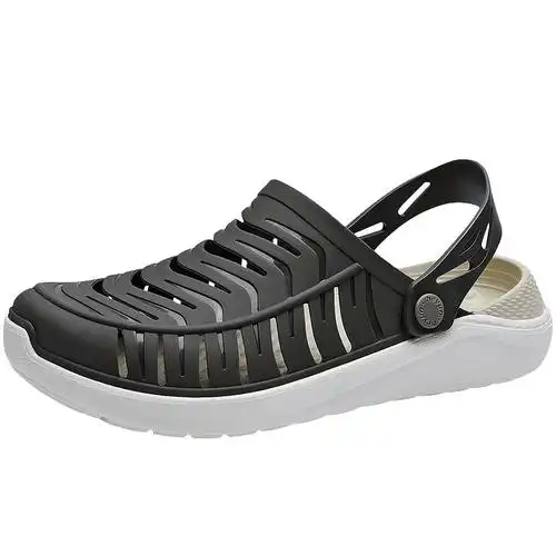 夏季鳄鱼凉鞋男防滑软底沙滩鞋透气室内外穿两用洞洞鞋包头凉拖鞋