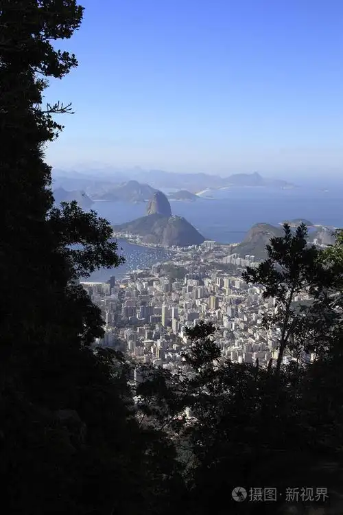 巴西的主要旅游胜地里约热内卢的空中风景观