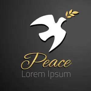 logo 模板教会的标识与手刻字和交叉和鸽子白鸽子写实横幅所有圣徒日