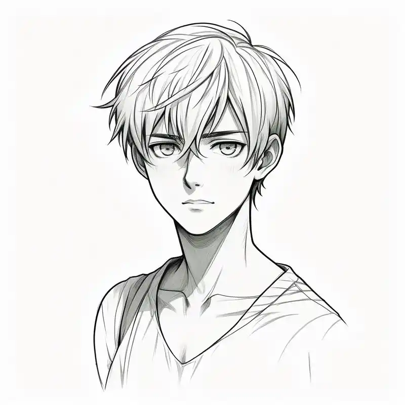 96 寸头男生黑白素描头像 94