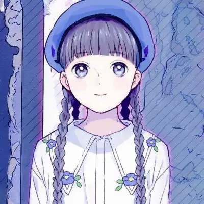 qq头像蓝色系女生卡通 纯真的风中少女_卡通动漫头像_我要个性网