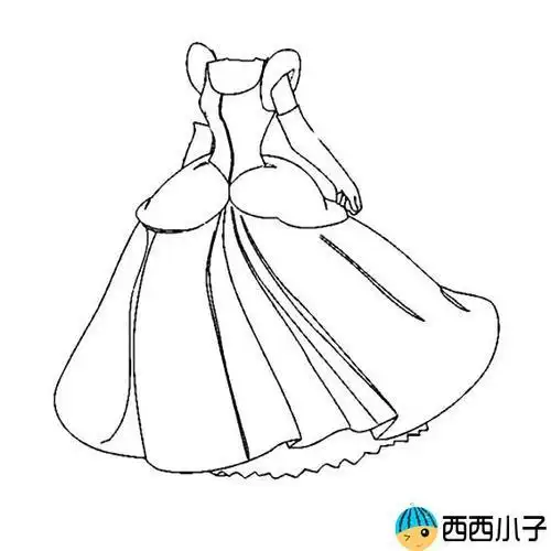 穿着服饰简笔画大全一起来学一学画一画公主衣服简笔画的图画吧