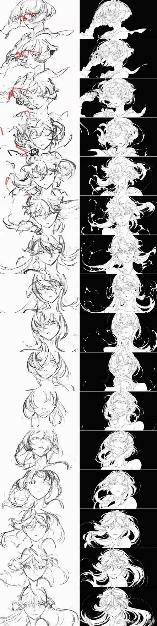 米山舞动画素材逐帧分解看完就会画了