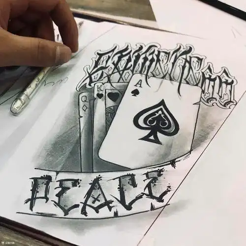 gameness 花体字与扑克_纹身吧社区 - 纹身大咖