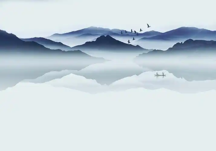 新中式水墨山水图