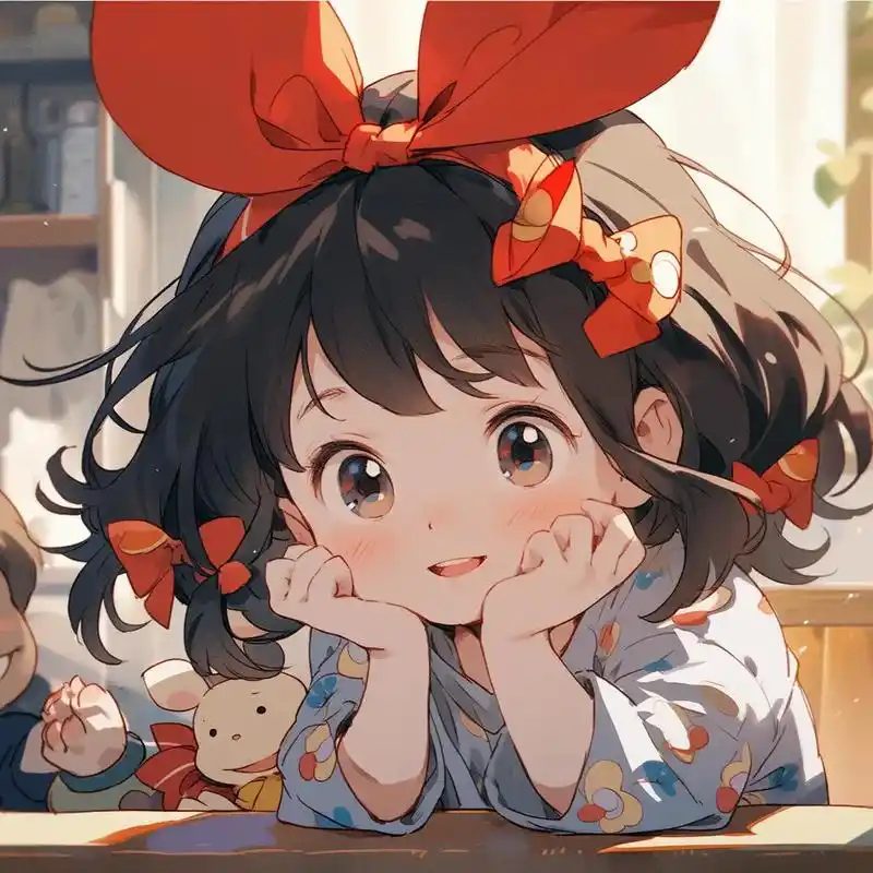 动漫可爱小女孩,拥有婴儿肥和大眼睛,戴着可爱 - 抖音