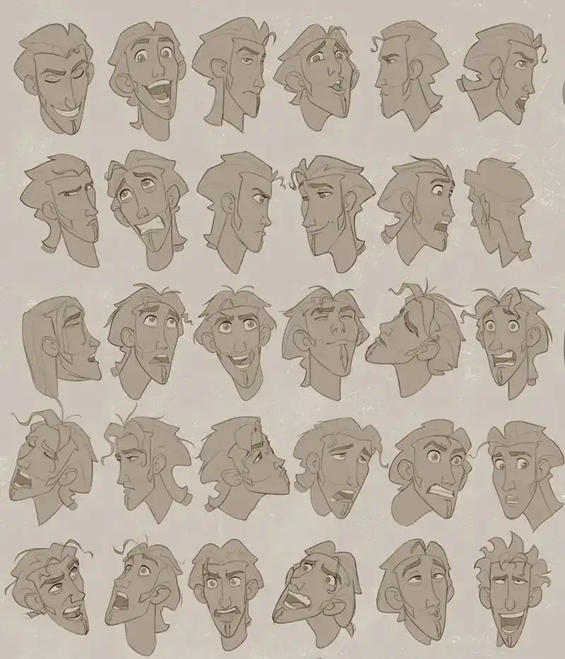 卡通人物表情的设定.来自加拿大画家michael guimo - 抖音