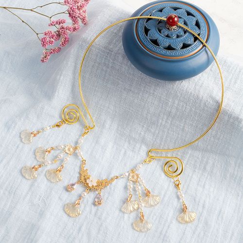 古风璎珞项圈汉服配饰古装明宋制饰品女项链流苏吊坠古代少女首饰