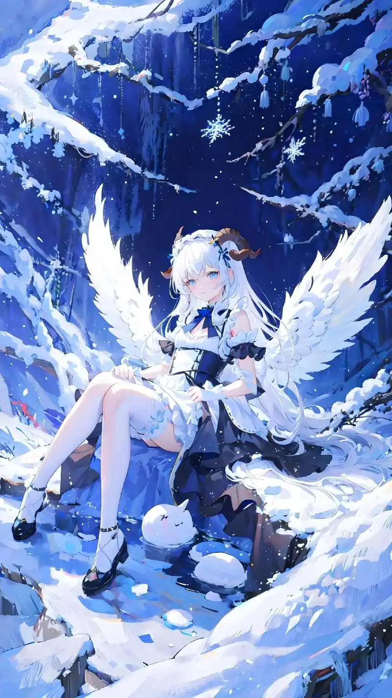 二次元白毛美少女.好看就拿走吧!#二次元 #壁纸 #ai绘画 - 抖音